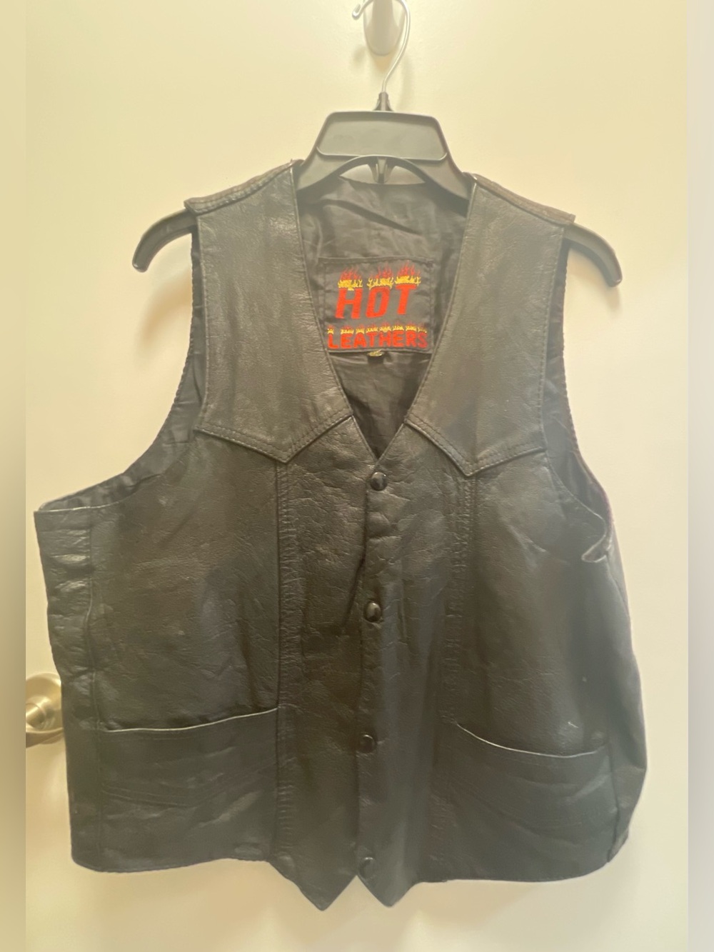 Hot Leathers Black Genuine Leather Motorcycle Vest - Women’s